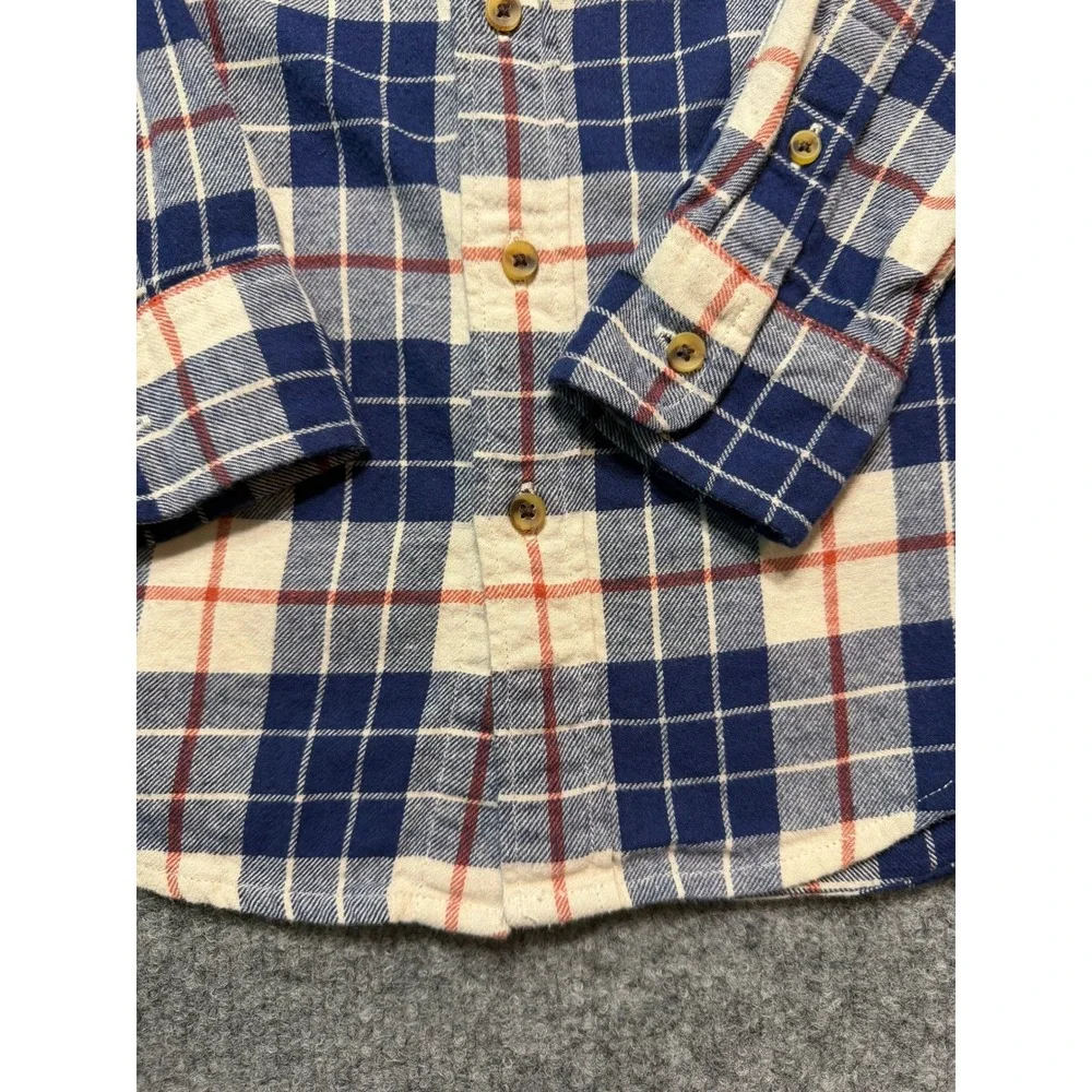 CREWCUTS BY J.CREW Boys Blue Plaid Flannel Button Down Shirt Size 4-5